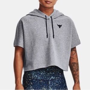 Under Armour Project Rock Women's Gray Short Sleeve Hoodie